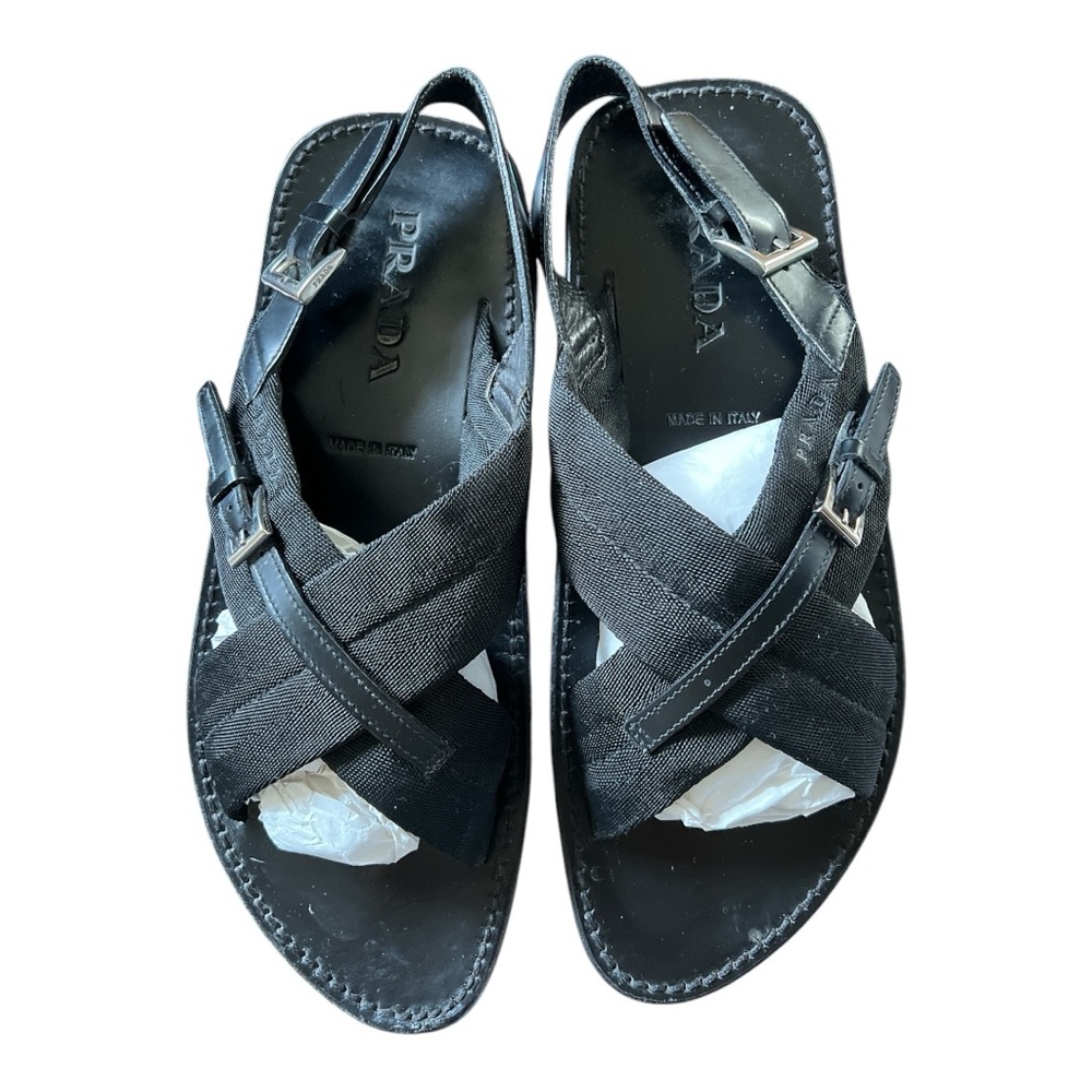 Authentic Prada Men’s Black Sandals - US9, GUC